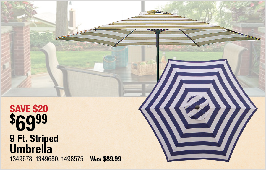 9 Ft. Striped Umbrella